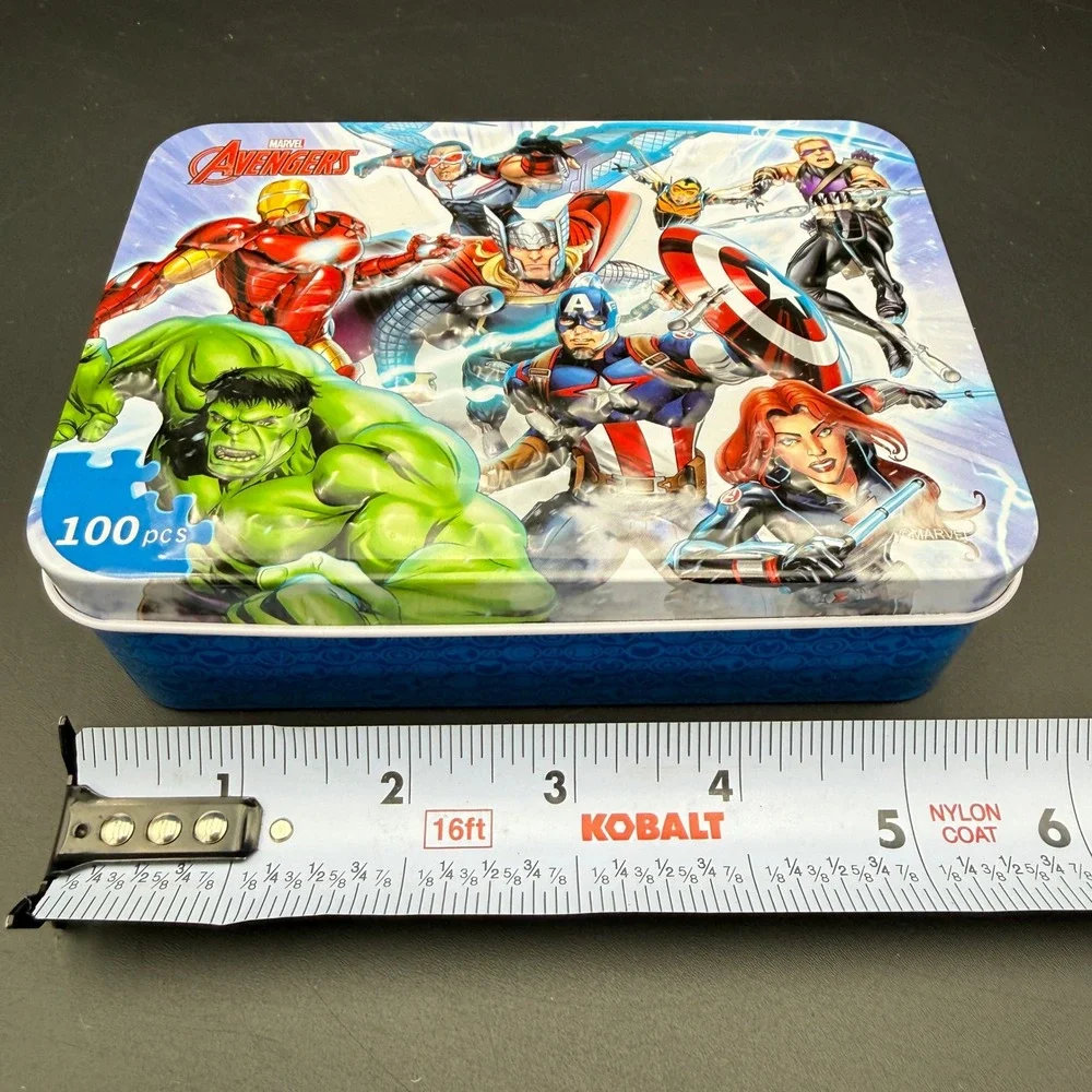 Marvel Avengers 100 Piece Jigsaw Puzzle in Decorative Tin Iron Box 2018 Disney
